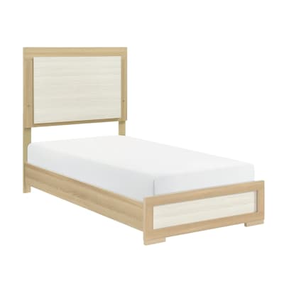 Sterling Contemporary Twin Bed in Natural and White Finish by Home Elegance - HEL-2330T-1