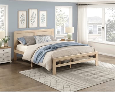 Carter Queen Platform Bed in Natural Finish by Home Elegance - HEL-2403-1