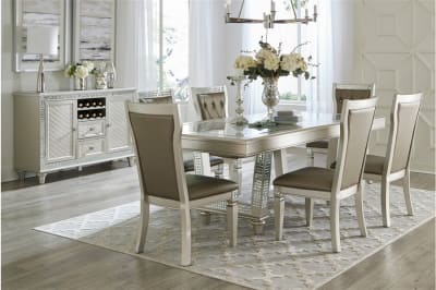 Juliette 5 Piece Dining Room Set in Champagne Finish by Home Elegance - HEL-5844-84-5