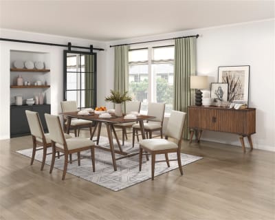 Monroe 5-Piece Rectangular Dining Room Set in Walnut Finish by Home Elegance - HEL-5901-71-5