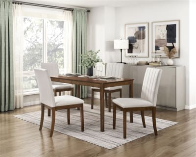 Maude 5 Piece Rectangular Dining Room Set in Chestnut Finish by Home Elegance - HEL-5952-5