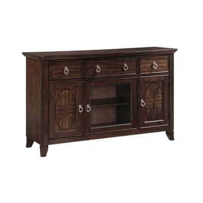 Claymont Storage Server with Glass Door in Cherry and Dark Walnut Finish by Home Elegance - HEL-5962-40
