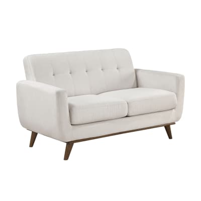 Martina Contemporary Tufted Back Loveseat in Beige Textured Fabric by Home Elegance - HEL-8428BE-2