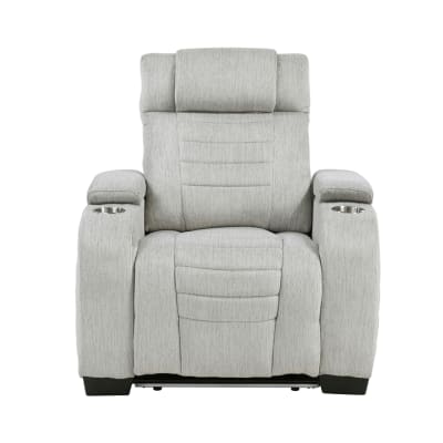 Ronan Reclining Chair in Light Gray Microfiber Upholstery by Home Elegance - HEL-8455GRY-1