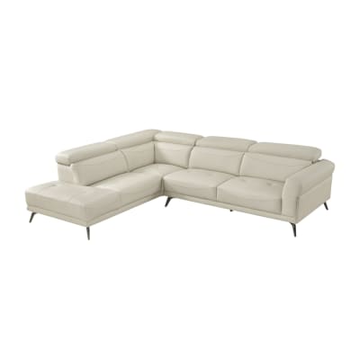 Giselle 2 Piece Sectional with Left Side Chaise in Beige Top Grain Leather by Home Elegance - HEL-8456BEG-2LC2R