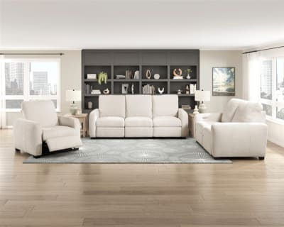 Vera 2-Piece Power Reclining Sofa Set in Beige Chenille Upholstery by Home Elegance - HEL-8479BEG
