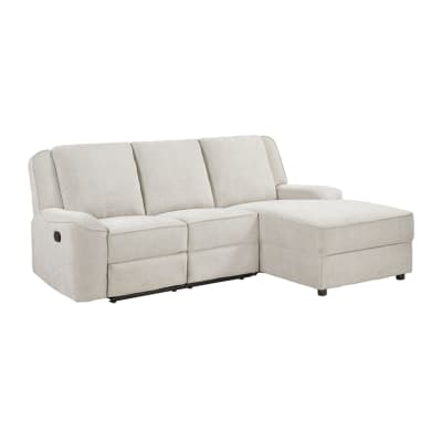 Monterey 2 Piece Reclining Sectional Sofa with Right Chaise in Beige Chenille Upholstery by Home Elegance - HEL-8530BE-SC