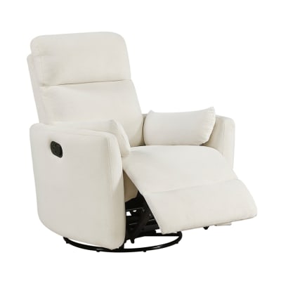 Desso Swivel Glider Reclining Chair in Beige Textured Microfiber Upholstery by Home Elegance - HEL-9148BEG-1SW