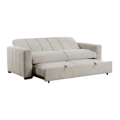 Michah Convertible Sofa with Pull-out Bed in Light Gray Fabric by Home Elegance - HEL-9622LG-3CL