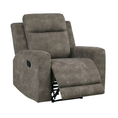 Muncie Reclining Chair in Brown Textured Microfiber by Home Elegance - HEL-9635BR-1