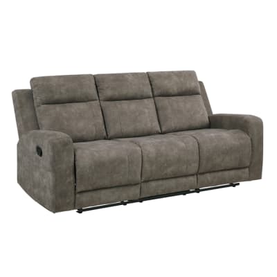 Muncie Double Reclining Sofa in Brown Textured Microfiber by Home Elegance - HEL-9635BR-3
