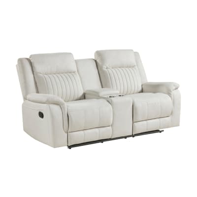 Dean Double Reclining Loveseat in Beige Microfiber Upholstery by Home Elegance - HEL-9646BE-2