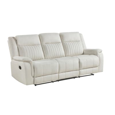 Dean Double Reclining Sofa in Beige Microfiber Upholstery by Home Elegance - HEL-9646BE-3