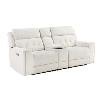 Celeste Power Double Reclining Loveseat in Beige Polished Microfiber by Home Elegance - HEL-9670BE-2PWH