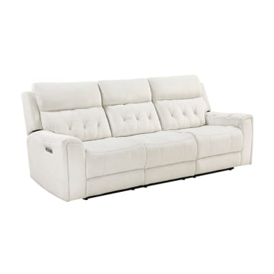 Celeste Power Double Reclining Sofa in Beige Polished Microfiber by Home Elegance - HEL-9670BE-3PWH