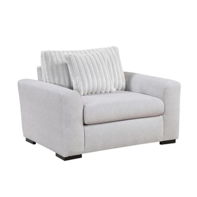 Athena Upholstered Chair in Gray Textured Microfiber by Home Elegance - HEL-9720GRY-1
