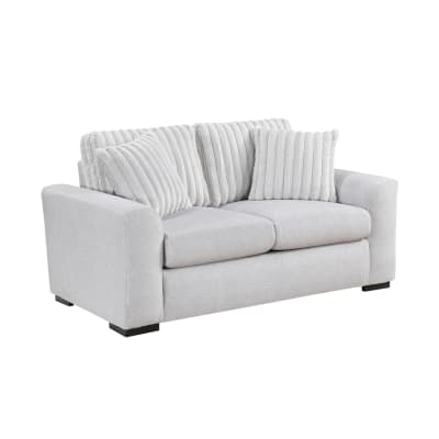 Athena Upholstered Loveseat in Gray Textured Microfiber by Home Elegance - HEL-9720GRY-2