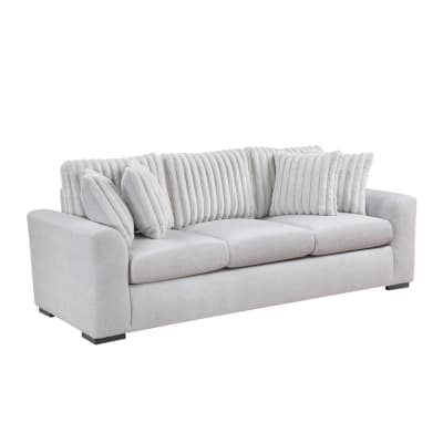 Athena Upholstered Sofa in Gray Textured Microfiber by Home Elegance - HEL-9720GRY-3