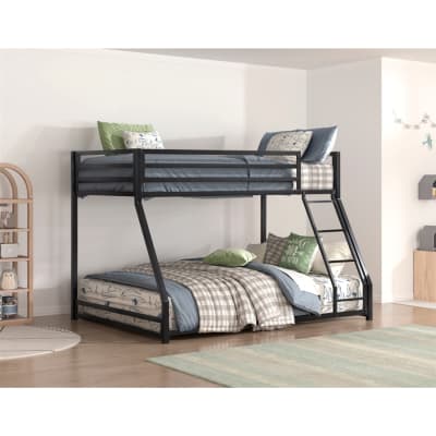 Jovie Twin/Full Bunk Bed in Black Finish by Home Elegance - HEL-B2010BKTF-1