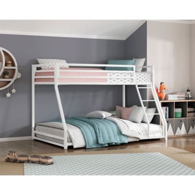 Jovie Twin/Full Bunk Bed in White Finish by Home Elegance - HEL-B2010WHTF-1