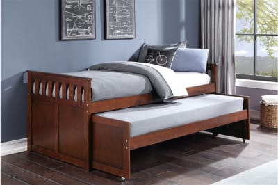 Rowe Twin/Twin Bed in Dark Cherry Finish by Home Elegance - HEL-B2013RTDC-1