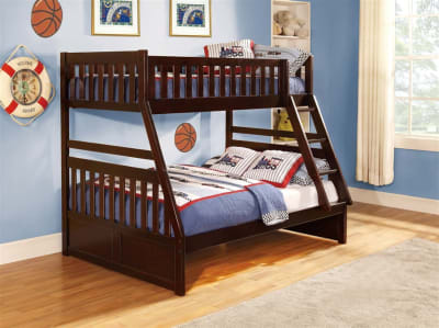 Rowe Twin/Full Bunk Bed in Dark Cherry by Home Elegance - HEL-B2013TFDC-1