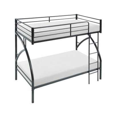 Bailey Twin/Twin Metal Bunk Bed in Black Finish by Home Elegance - HEL-B2020BK-1