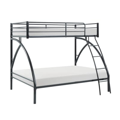 Bailey Twin/Full Metal Bunk Bed in Black Finish by Home Elegance - HEL-B2020BKTF-1