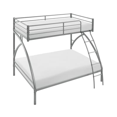 Bailey Twin/Full Metal Bunk Bed in Gray Finish by Home Elegance - HEL-B2020GYTF-1