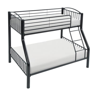 Beckett Twin/Full Metal Bunk Bed in Black Finish by Home Elegance - HEL-B2021BKTF-1
