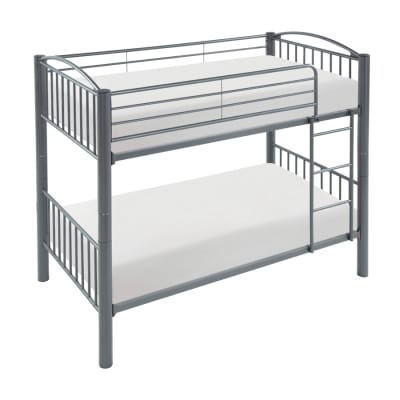 Beckett Twin/Twin Metal Bunk Bed in Gray Finish by Home Elegance - HEL-B2021GY-1