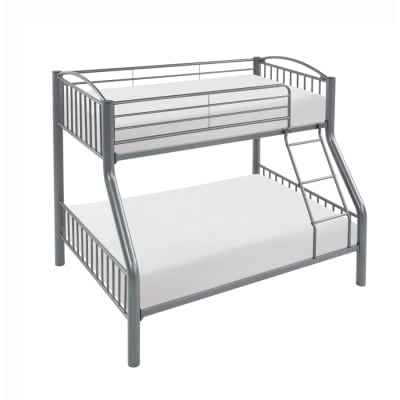 Beckett Twin/Full Metal Bunk Bed in Gray Finish by Home Elegance - HEL-B2021GYTF-1