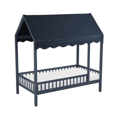 Sloane Twin Canopy Platform Bed in Navy Blue Finish by Home Elegance - HEL-B2024BUCP-1