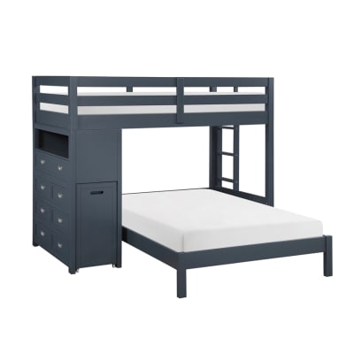 Youth-Sloane Twin/Full Loft Bunk Bed in Navy Blue Finish by Home Elegance - HEL-B2024BULTF-1