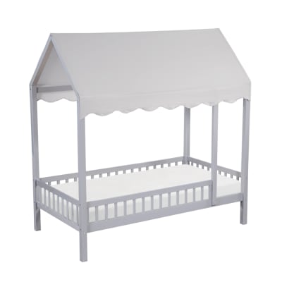 Sloane Twin Canopy Platform Bed in Gray Finish by Home Elegance - HEL-B2024GYCP-1
