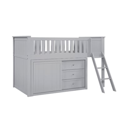 Orion Twin Low Loft Bunk with Dresser in Gray Finish by Home Elegance - HEL-B2063LL-1-DR