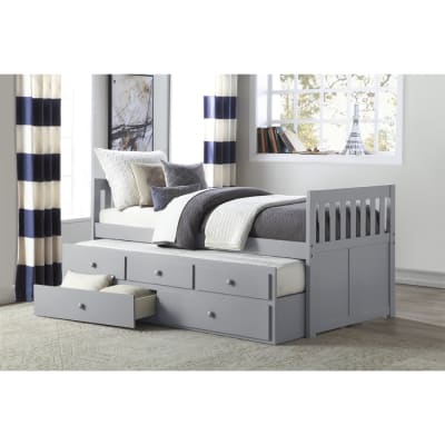 Orion Twin/Twin Trundle Bed in Gray Finish by Home Elegance - HEL-B2063PR-1