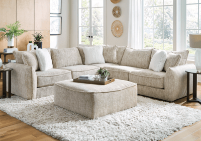 Bucktown 3 Piece Sectional in Natural Parchment Fabric by Jackson Furniture - 2306