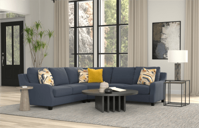 Foley 3 Piece Sectional in Lead Metal Fabric by Jackson Furniture - 2915-3