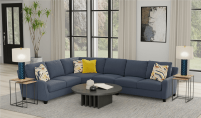 Foley 4 Piece Sectional in Lead Metal Fabric by Jackson Furniture - 2915-4
