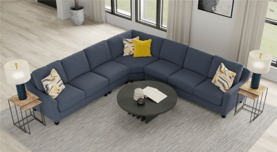 Foley 5 Piece Sectional in Lead Metal Fabric by Jackson Furniture - 2915-5