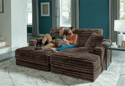 Comfrey Chaise Sofa in Chocolate Fabric by Jackson Furniture - 3045-CH