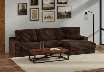 Comfrey 2 Piece Chaise Sectional in Chocolate Fabric by Jackson Furniture - 3045-RS-CH
