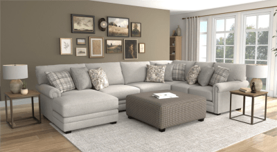 Livingston 3 Piece Chaise Sectional in Linen Fabric by Jackson Furniture - 3345-C3