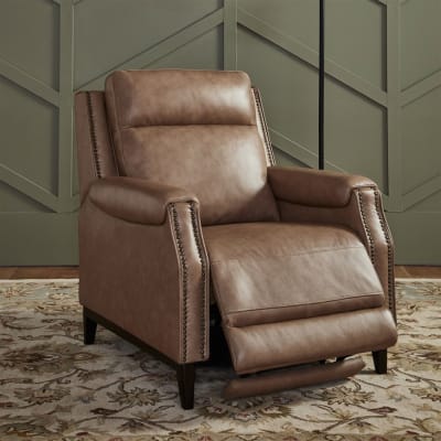 Rawling Pushback Recliner Chair in York Sand Leather Finish by Liberty Furniture - LIB-03SN-10M