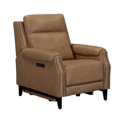 Rawling Power Recliner Chair in York Sand Leather Finish by Liberty Furniture - LIB-03SN-13P