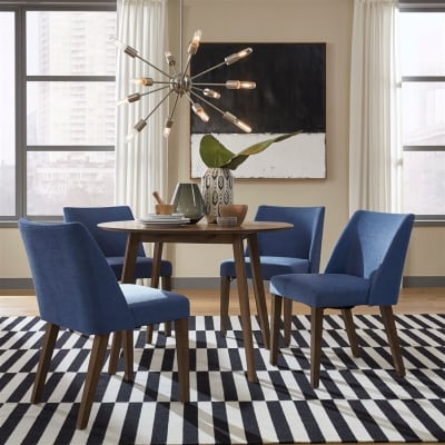 Space Savers 5 Piece Drop Leaf Dining Room Set in Satin Walnut Finish by Liberty Furniture - LIB-198-CD-5DLS