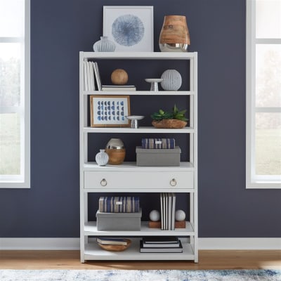 East End Accent Bookcase in Wirebrushed White Finish by Liberty Furniture - LIB-2030WH-AB3970