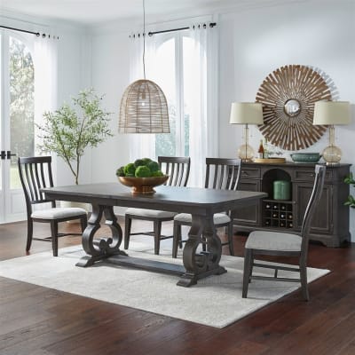 Grant Park 5 Piece Rectangular Dining Room Set in Cappuccino Finish by Liberty Furniture - LIB-207-CD-5TRS