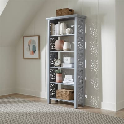 Trellis Lane Accent Bookcase in Weathered Gray Finish by Liberty Furniture - LIB-2094G-AC3001
